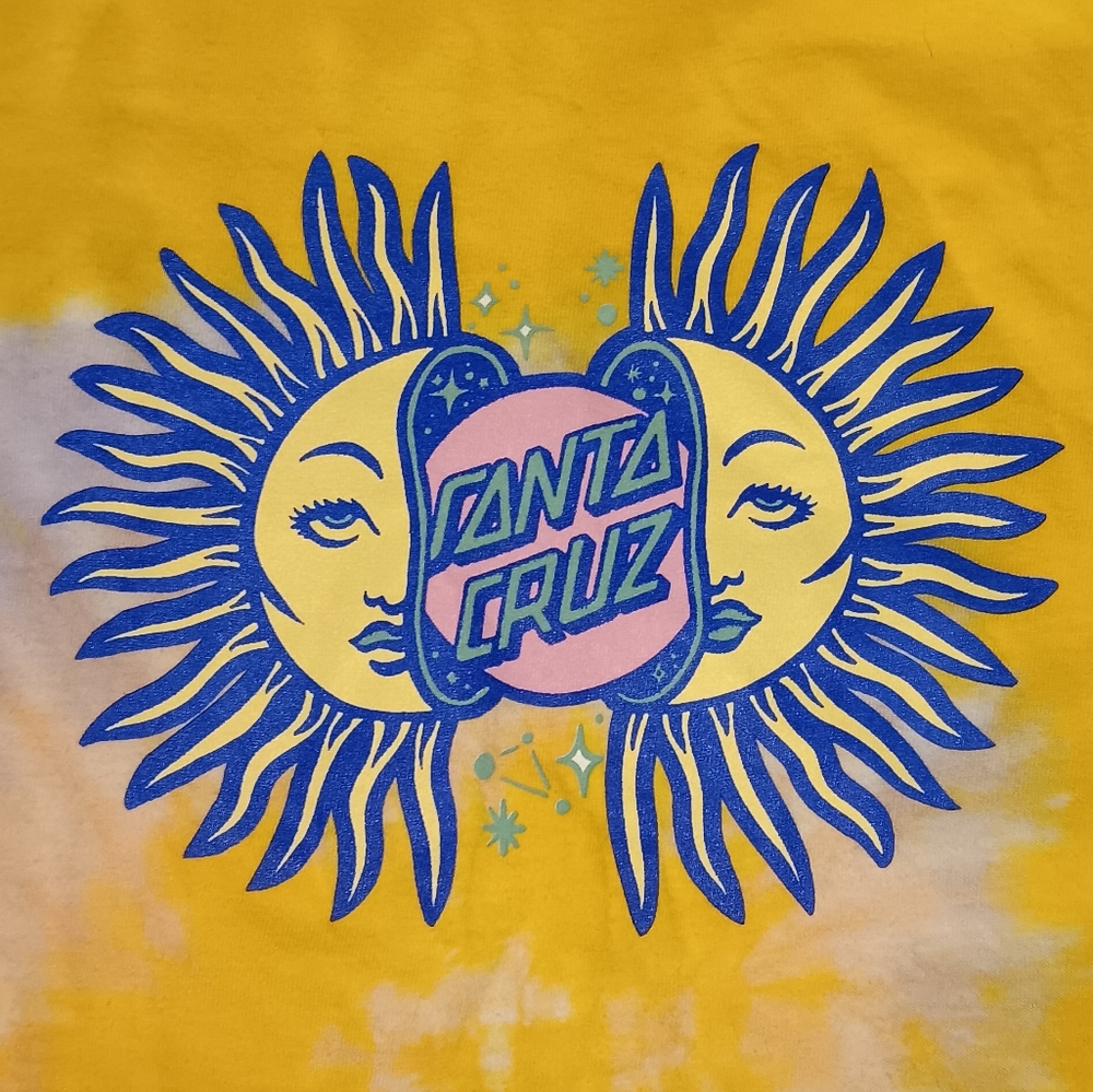 Santa Cruz Sun Tie Dye Skateboards Shirt Skateboarding Tee Skateboard